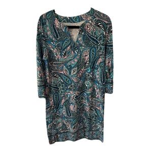 Coolibar SPF 50 Paisley Dress with Blue and Pink Accents